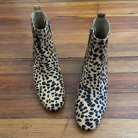 NWOT Johnny Was Taline Leopard Print Ankle Boot Calf Hair Floral Embroidered - Picture 5 of 7